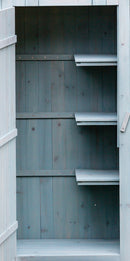 Casetta Box da Giardino 77x55xH179 cm in Legno di Abete 10mm Azzurro Armoire