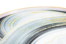 Tavolinetto Bianco Marble Ø50x48 cm MDF e Plastica e Ferro Bianco e Multicolor