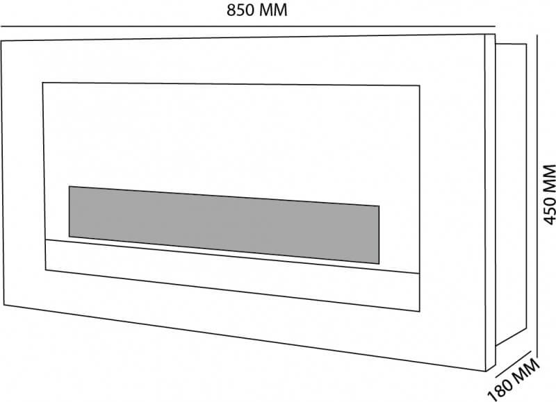 Camino a Bioetanolo da Parete 45x85 cm Karlsen Verona Acciaio