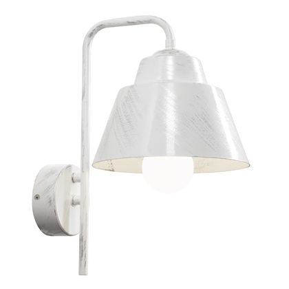 Niedrige E27-Wandleuchte für den Außenbereich aus Sovil Metal in Weiß und Silber sconto