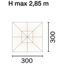 Ombrellone da Giardino Decentrato in Alluminio 3X3m con Manovella e Luci Vorghini ConTract Bianco e Ecrù