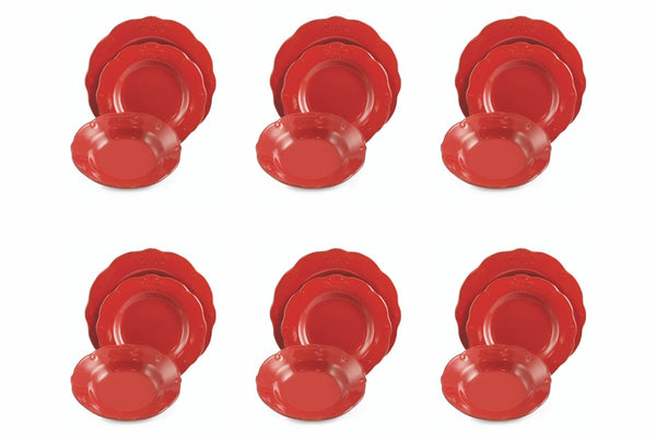 acquista Tafelservice aus Steingut 18 Teile Villa d'Este Home Tivoli Duchessa Rosso