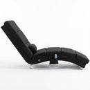 Poltrona Massaggiante con 8 Punti Vibranti e Riscaldamento 56x168x84 cm 5 Modalità Timer e Telecomando in Tessuto Effetto Lino Nero      