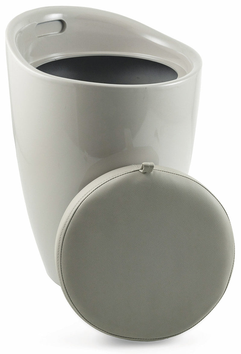 Pouf Sgabello Contenitore Ø37x45,5 cm in ABS Soriani Tortora