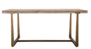 Tavolo Ankara 180x90x78 cm in MDF e Ferro Marrone e Oro      