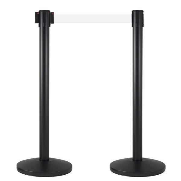 2 Gardinenstangen 3 Meter aus mattschwarzem Metall Ø36x101 cm weißes Band sconto