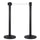 2 Gardinenstangen 3 Meter aus mattschwarzem Metall Ø36x101 cm weißes Band