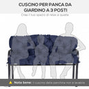 Cuscino per Dondolo da Giardino in Stile Capitonné 150x98x8 cm in Cotone e Poliestere Blu Scuro      