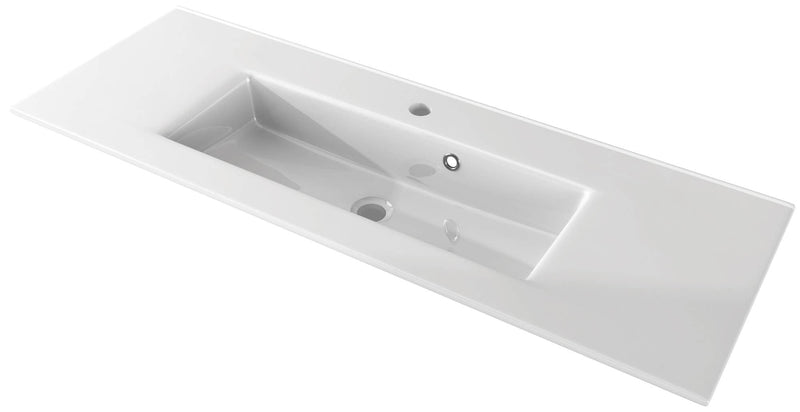 Mobile Bagno Sospeso 100 cm Lavabo e Specchio Tavassi Urano Bianco Lucido