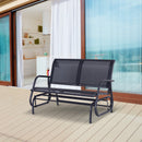 Panchina Dondolo da Giardino 2 Posti in Metallo Grigio 123x70x87 cm 