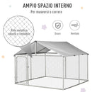 Recinto per Animali Domestici Cani Cuccioli 230x230x172 cm in Rete Zincata 
