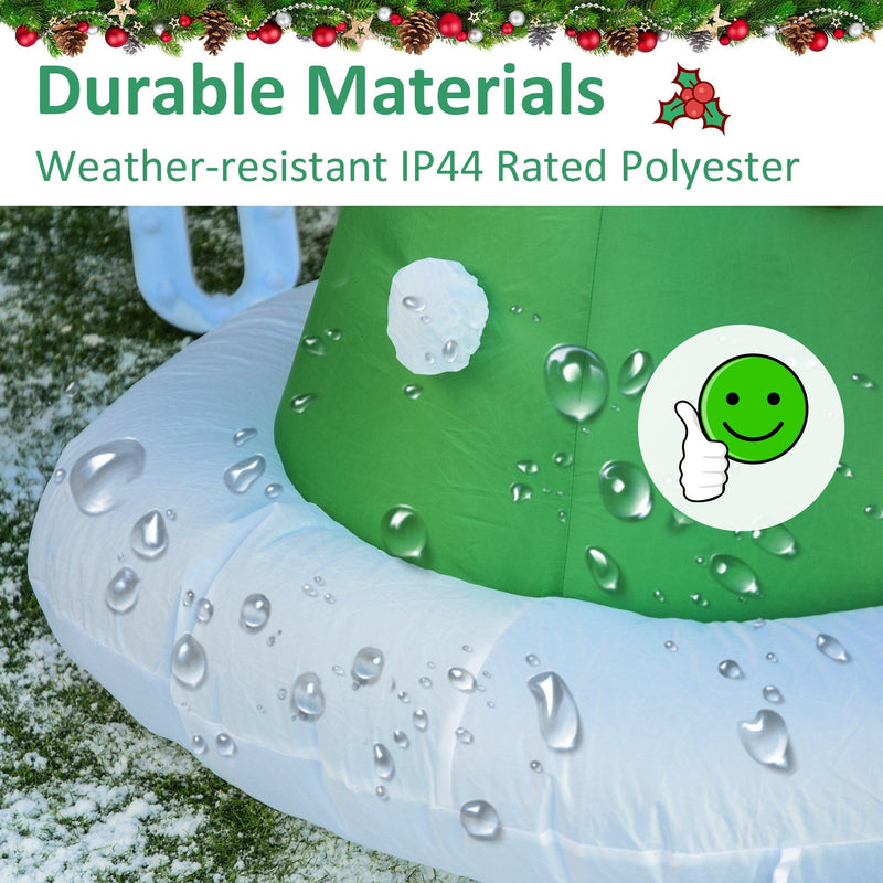 Babbo Natale con Albero Gonfiabile 190x100x210 cm con Luci a LED 