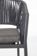 Set 4 Sedie 57x60x80h cm con Braccioli e Cuscini Florencia Antracite