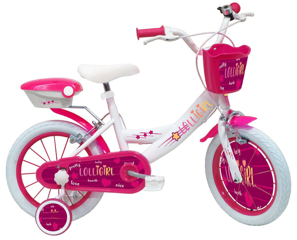 Mädchenfahrrad 16" 2 Bremsen Lolly Girl Weiß/Rosa acquista