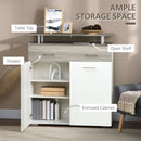 Mobile  1 Cassetto 2 Ante con Ripiano Rialzato 104x38,5x111,5 cm in Truciolato Bianco