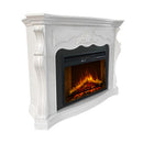 Camino Elettrico da Terra 123x39x100 cm Parigi In Legno Bianco      