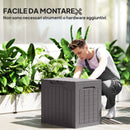 Baule da Giardino 56x41x50 cm con Maniglie Contenitore Porta Attrezzi Impermeabile in PP Marrone      