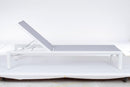 Lettino Prendisole da Giardino 74x200x98h cm Skipper New con Ruote Bianco 