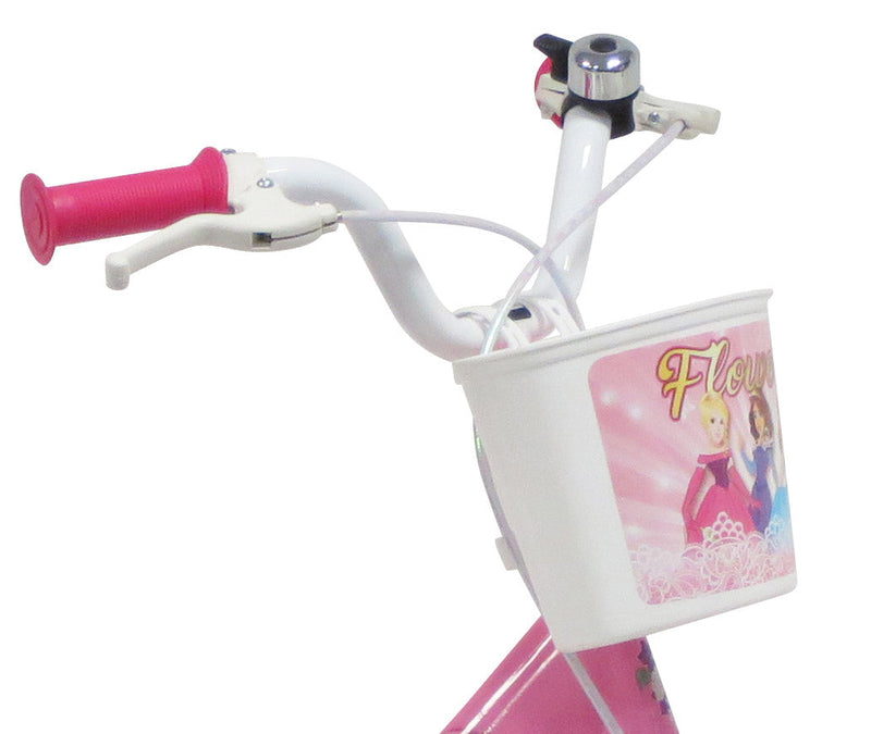 Bicicletta per Bambina 16" 2 Freni  Flower Rosa