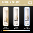 Specchio da Parete Touch con Illuminazione LED Regolabile 40x3x120 cm in Metallo Nero  
