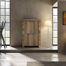 Credenza Mobile Soggiorno 2 Ante in Melaminico 102x43x158cm TFT Sax Rovere