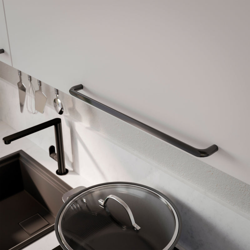 Set 20 Maniglie per Mobili 224 mm in Zama Emuca Zagreb Nero