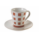 Set 4 Tazzine da Caffè con Piattino Ø6,5x6 cm in Gres VdE Tivoli 1996 Geometry