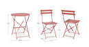 Set 3 Pezzi Bistrot da Giardino con Tavolo e 2 Sedie in Acciaio Verniciato Austin Terracotta  