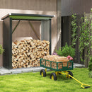 Carrello da Giardino 104x54x51 cm con Capacità 200 kg e Pareti Laterali Rimovibili in Acciaio Verde e Giallo      