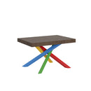 Tavolo Allungabile 120/380x90 cm Volantis Noce Gambe Multicolore 4/B      
