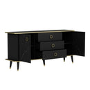 Madia Bienmadia 180 2 ante e 3 cassetti effetto marmo nero oro