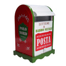 Cassetta posta di Babbo Natale Natalizia 20x22,5xh33 cm in Metallo verde bianco