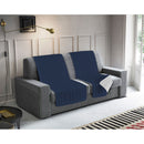 Copriseduta Divano Trapuntato in Microfibra Doubleface Blu Scuro/Grigio Chiaro