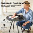 Set 3 Pezzi Bistrò 2 Sedie in Rete e Tavolo in Acciaio e Texteline Grigio Melange      