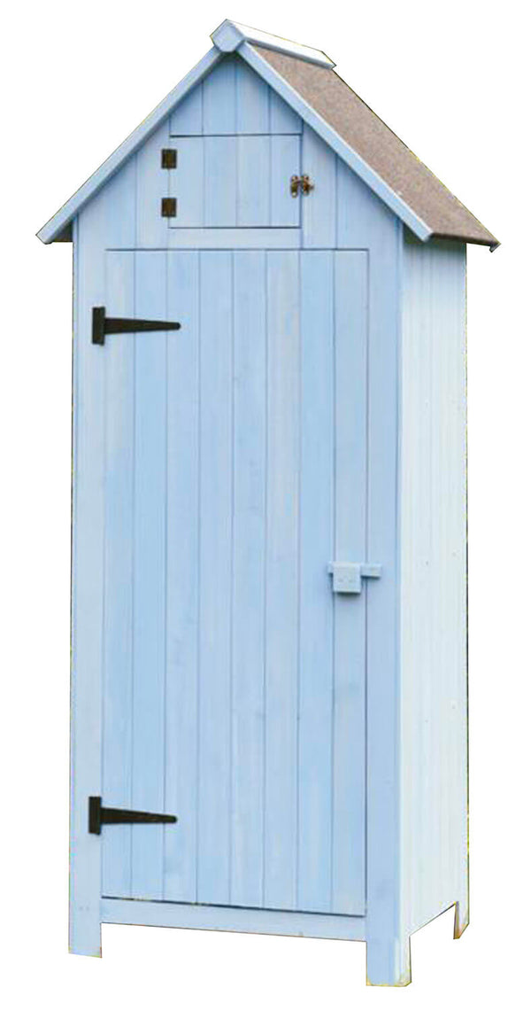 prezzo Casetta Box da Giardino 77x55xH179 cm in Legno di Abete 10mm Azzurro Armoire