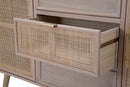 Mobile Paglia di Vienna 120x40,5x81 cm MDF e Impiallacciatura di frassino Marrone