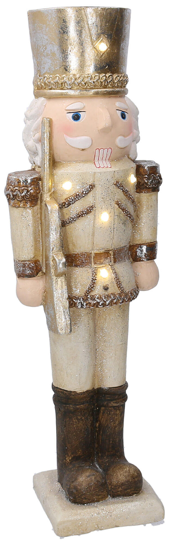 Nussknacker Soldat aus Harz 18x13xh57 cm mit LED Adami Gold Dekoration acquista