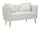 Bukarest Sofa Creme 127x74x73 cm Holz und Schwamm und Stoff und Metall Creme und Gold