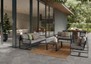 Divano da Giardino 3 Posti 194x78x84h cm in Alluminio e PP Merrigan Antracite 