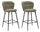 Set 2 Sgabelli Bar Losanna 52x108x59 cm in Tessuto Verde/Nero