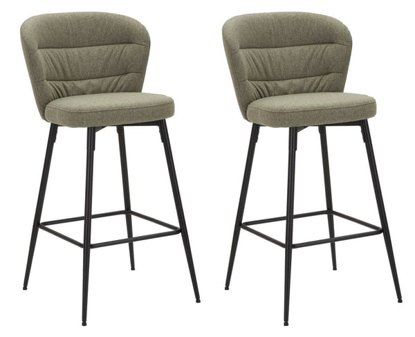 Set 2 Sgabelli Bar Losanna 52x108x59 cm in Tessuto Verde/Nero sconto