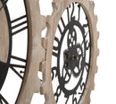 Orologio da Muro 3 Ingranaggi 93x3x74 cm in Ferro e MDF Marrone