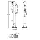 Fontana da Giardino in Alluminio Tubo 7,5 m e Pistola a Spruzzo con 8 Getti Sined Alu Nero 