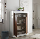 Mobile Buffet 2 Ante 110x42x144 cm in Legno TFT Lipari Bianco e Noce