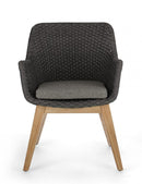 Set 2 Sedie 46x46x82h cm con Braccioli e Cuscini Allison Antracite