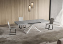 Tavolo Allungabile 120-204x80x74 cm Niket Cemento Gambe Bianche