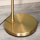 Lampada da Terra con Paralume E27 in Metallo Oro e Bianco