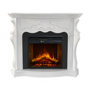 Camino Elettrico da Terra 123x39x100 cm Parigi In Legno Bianco      