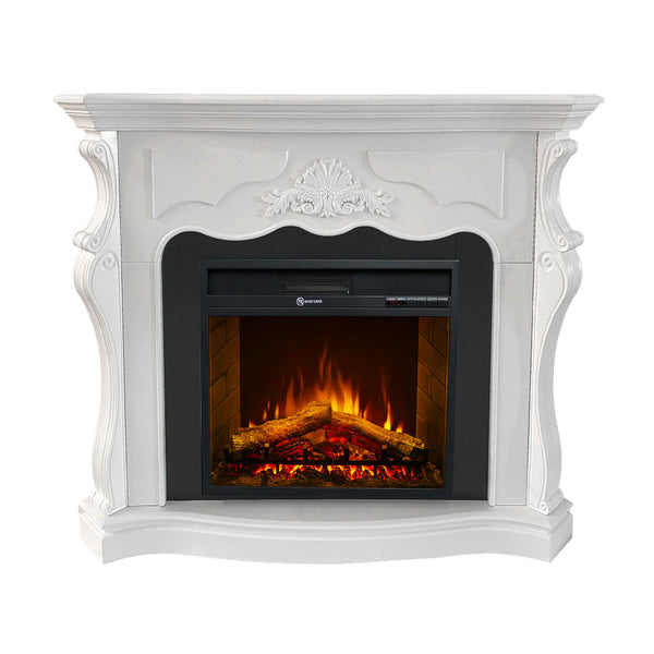 Camino Elettrico da Terra 123x39x100 cm Parigi In Legno Bianco acquista