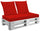 Kissen für Paletten 120x80 cm Sitz und Rückenlehne aus Kunstleder Mariotti Belem Rot
